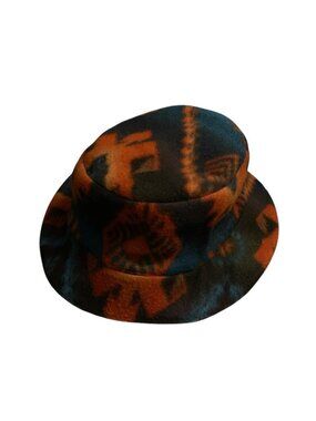 Fall/Winter Orange Patterned Casual Bucket Hat